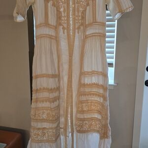 LoveShackFancy Cream Mesh Button-Up